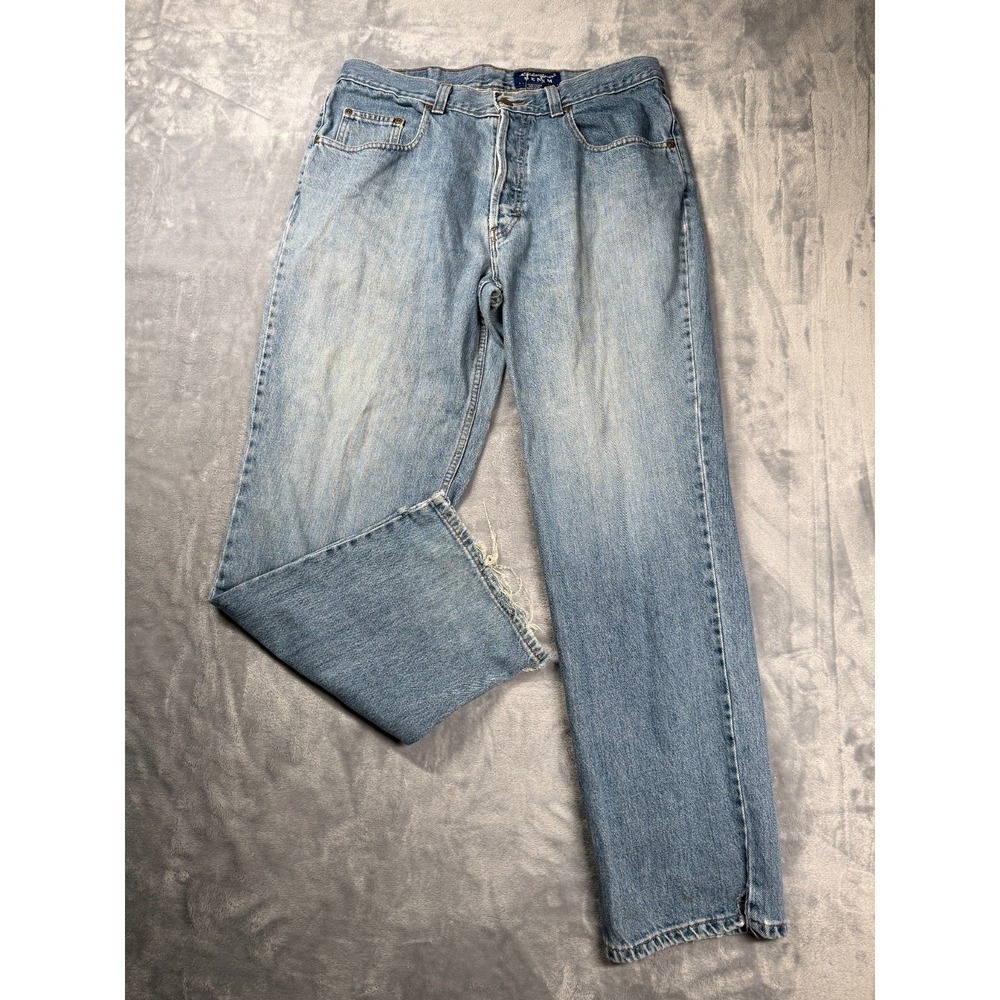 Eddie Bauer Jeans Mens 36x32 Blue Denim Cotton Mid Rise Straight Leg Outdoor